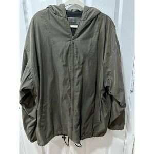 Naturalife Hooded Jacket Khaki Green Full Zip Fleece Lined Mens Extra Large